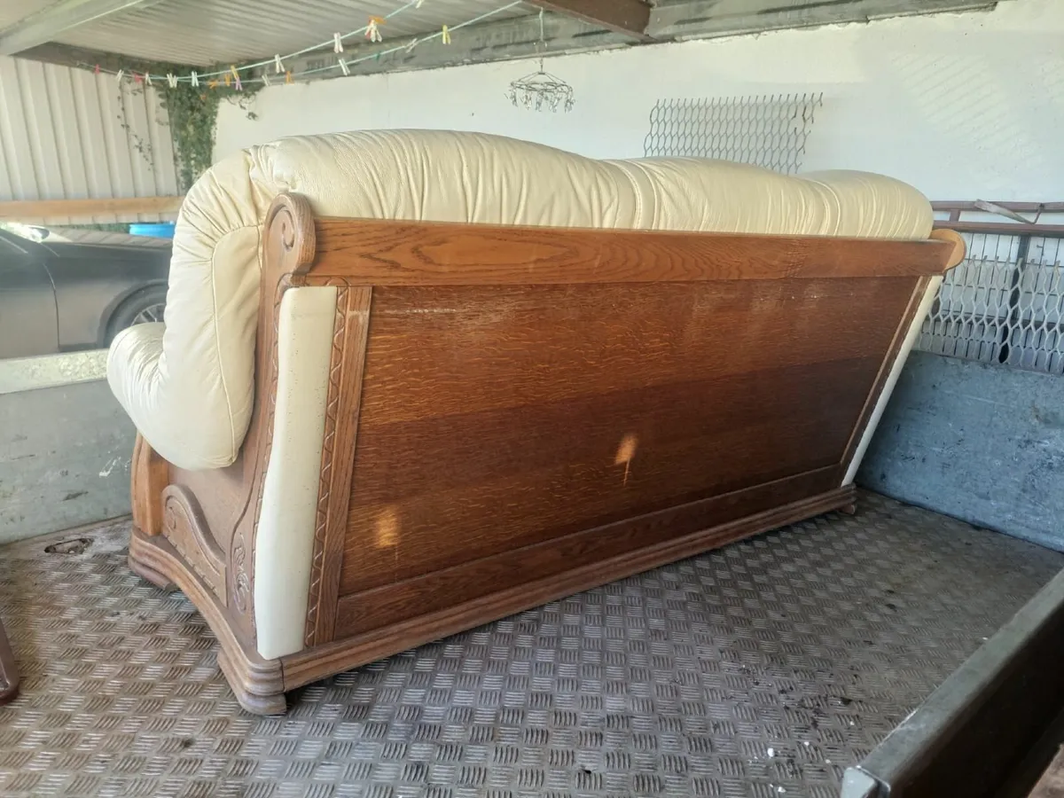 Secondhand White Leather Couch - Image 3