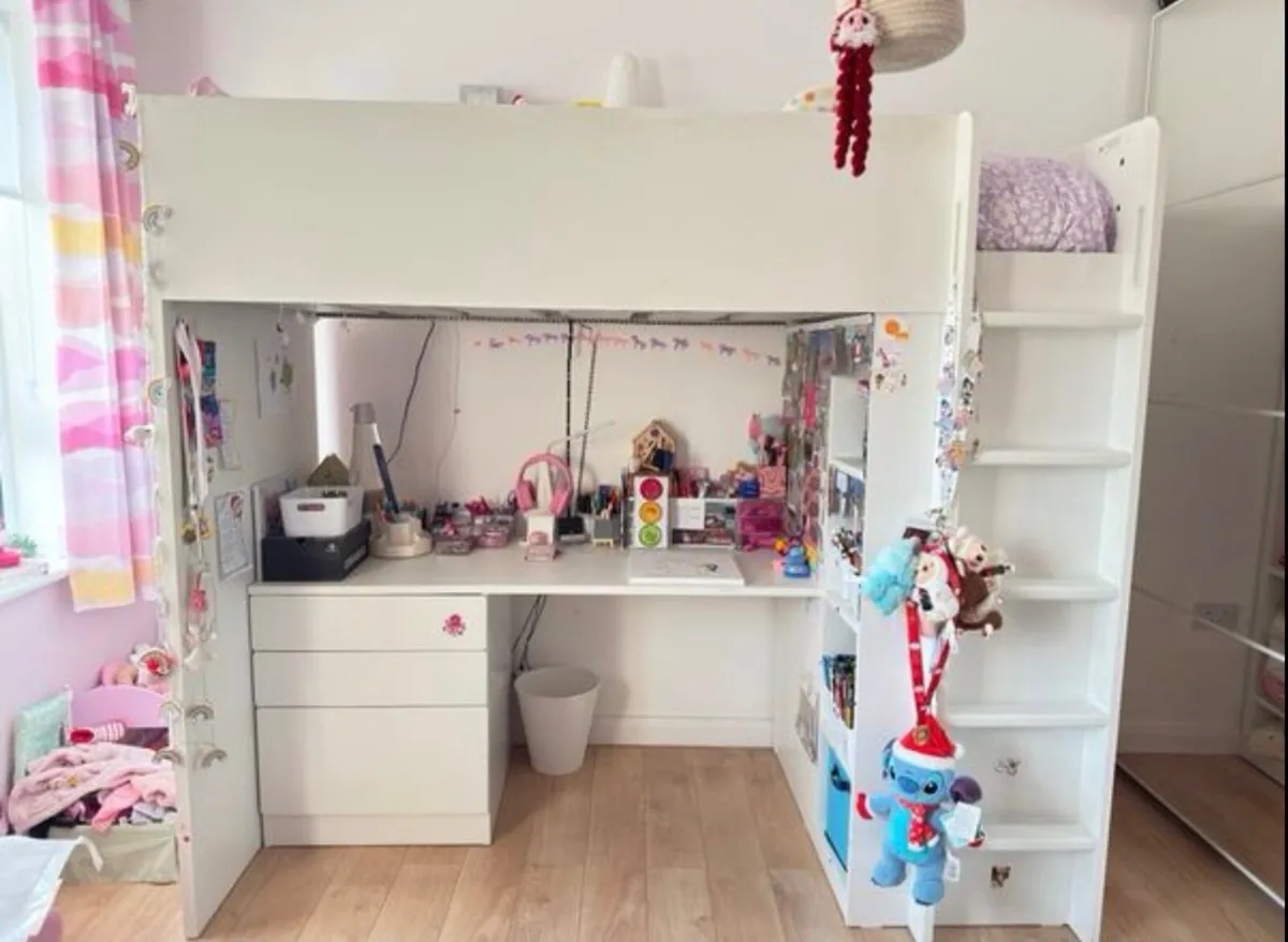 Ikea SMASTAD Loft bed, white, like new - Image 1