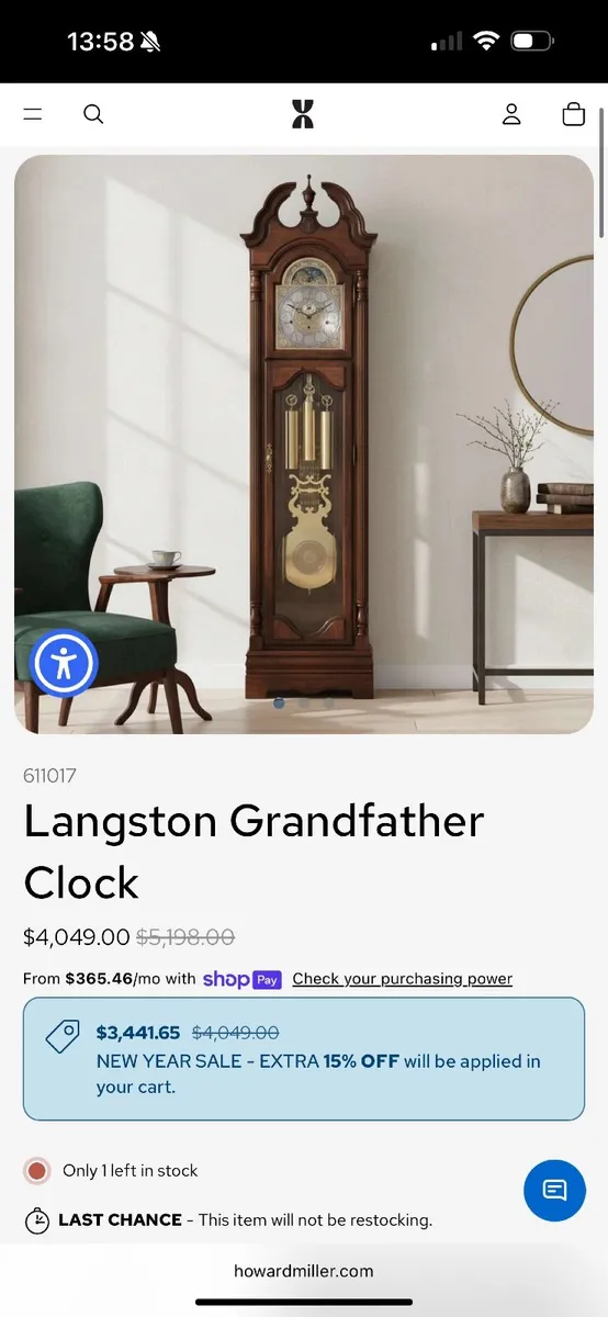 Howard Miller Grandfather Clock - Image 1