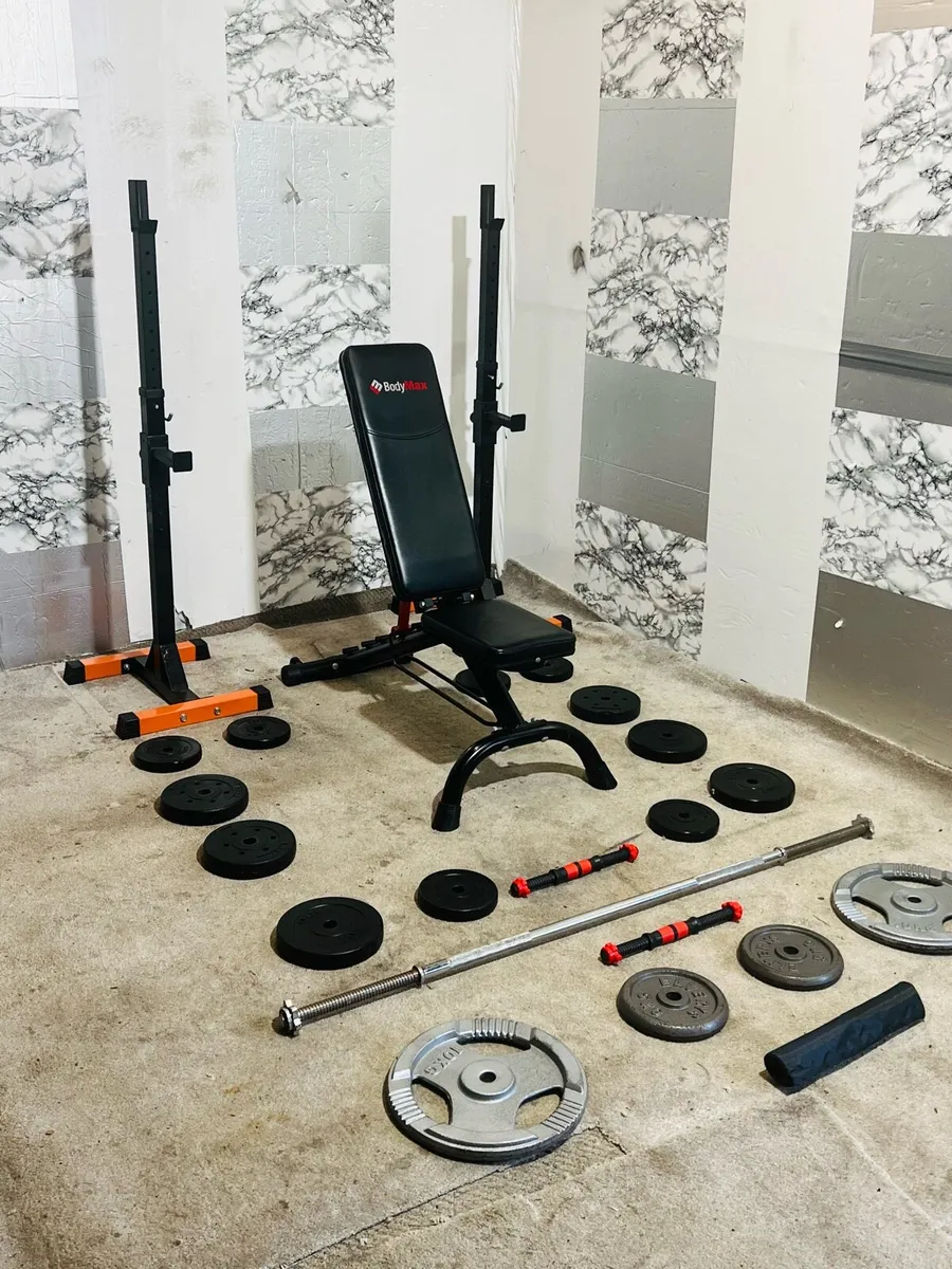 WEIGHT BENCH WEIGHTS RACK STANDS BARBELL DUMBELLS - Image 2