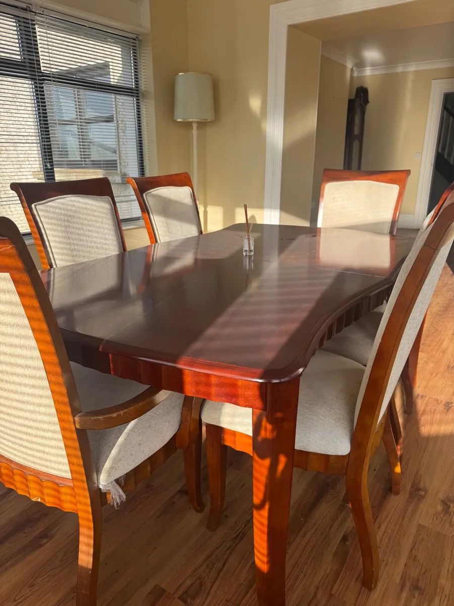 Solid Wood Dining Table & Chair Set - Image 2