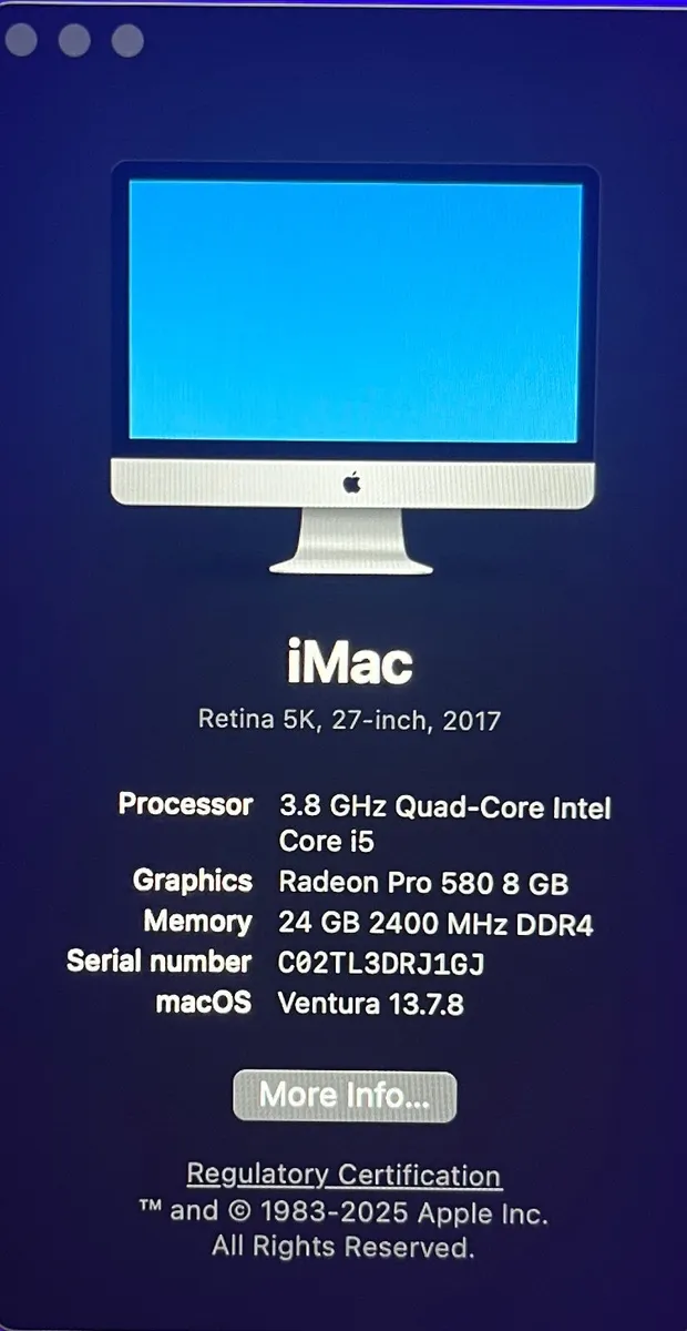 27" iMac (2017) 2TB HDD, 24GB, Retina 5K - Image 1