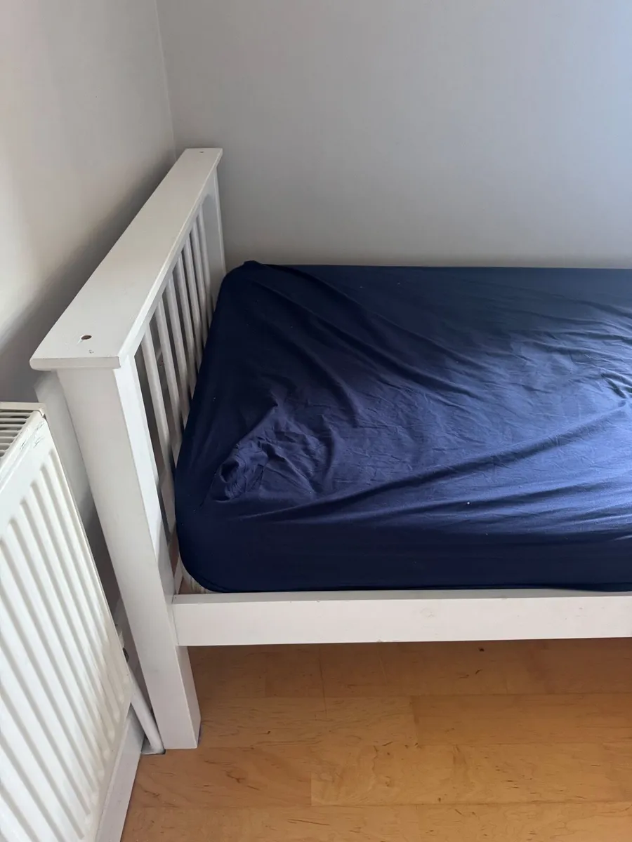 White Wooden Single Bed - Image 2