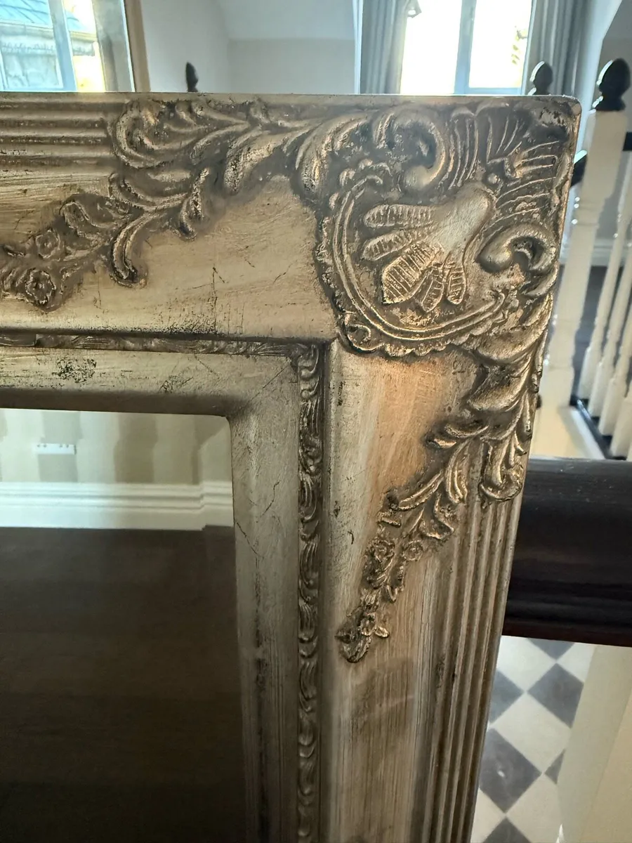 Large Ornate Silver Mirror – Vintage French Style - Image 2