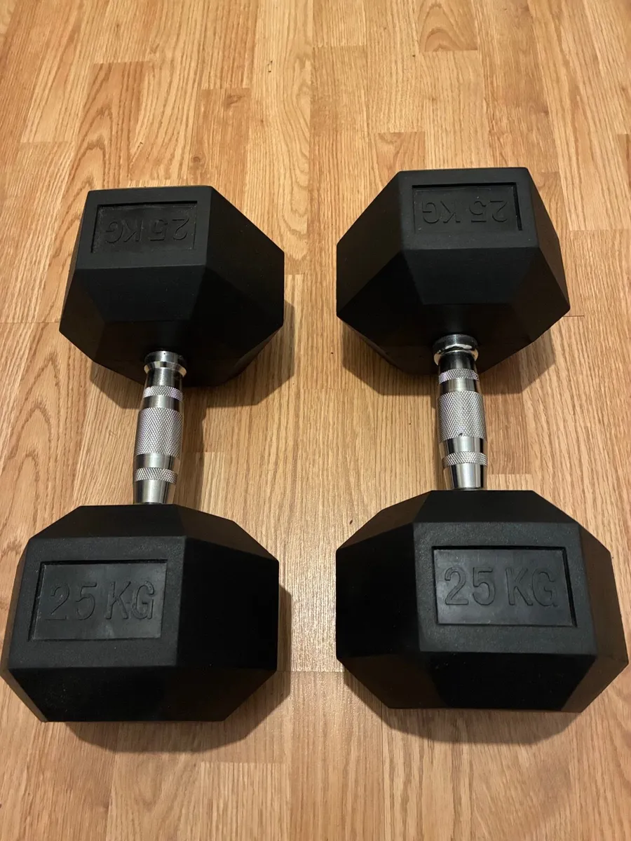 Pair of Hex Dumbbells (2x25 kg) - Image 2