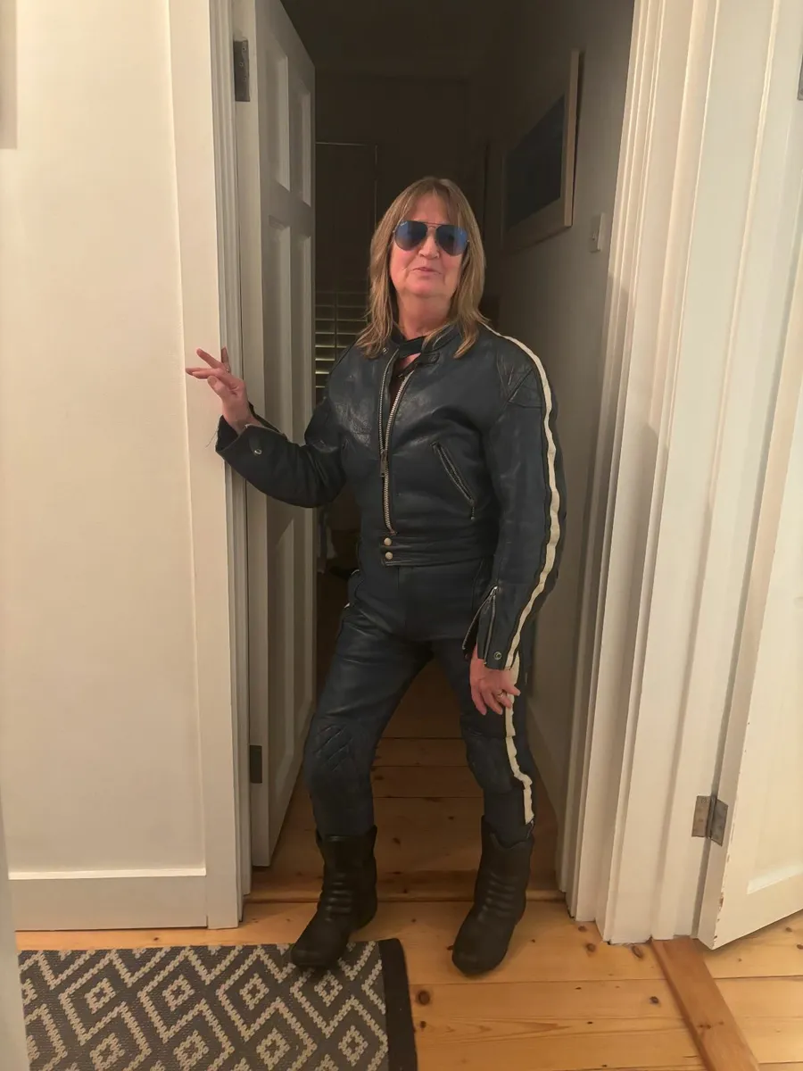 Vintage Motor Cycle Two Piece Leather Suit - Image 1