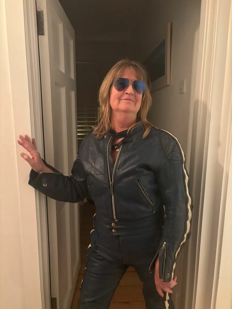 Vintage Motor Cycle Two Piece Leather Suit - Image 2