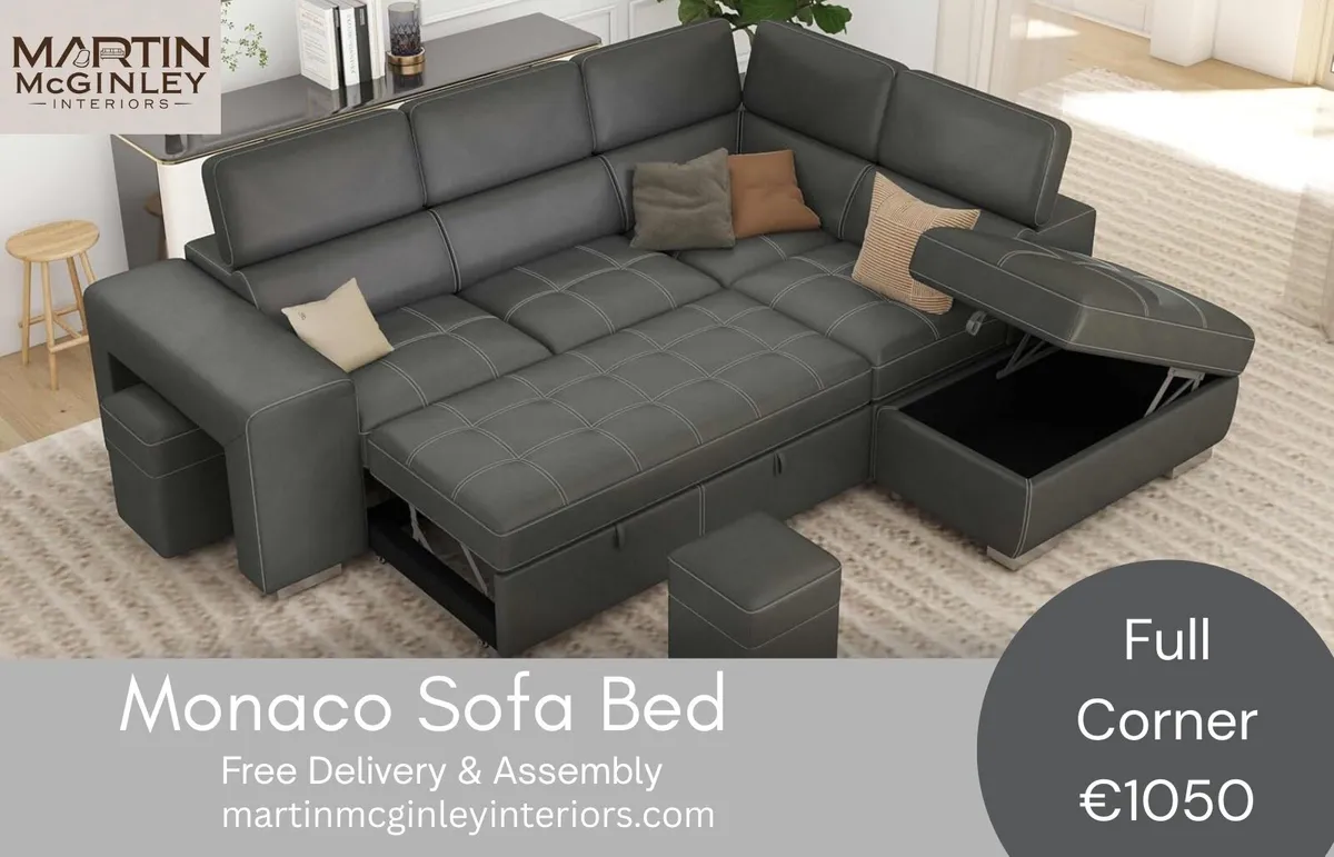 Grey Fabric Monaco Sofa Beds - Image 1