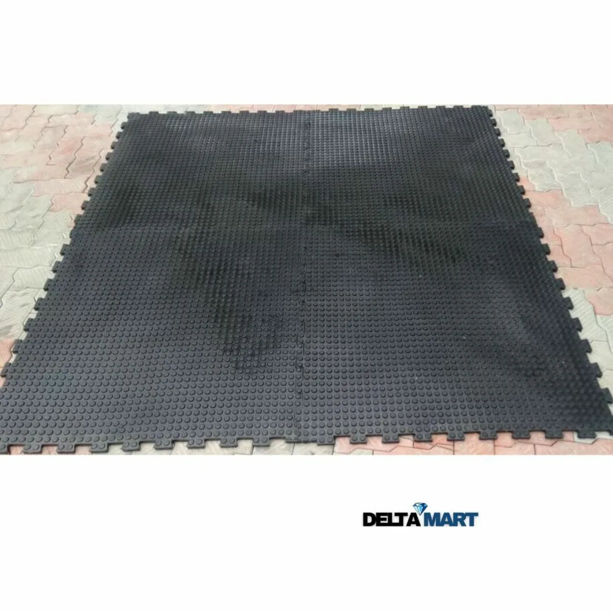 1m x 1m Coin Top Interlocking Rubber Mat – 22mm - Image 3