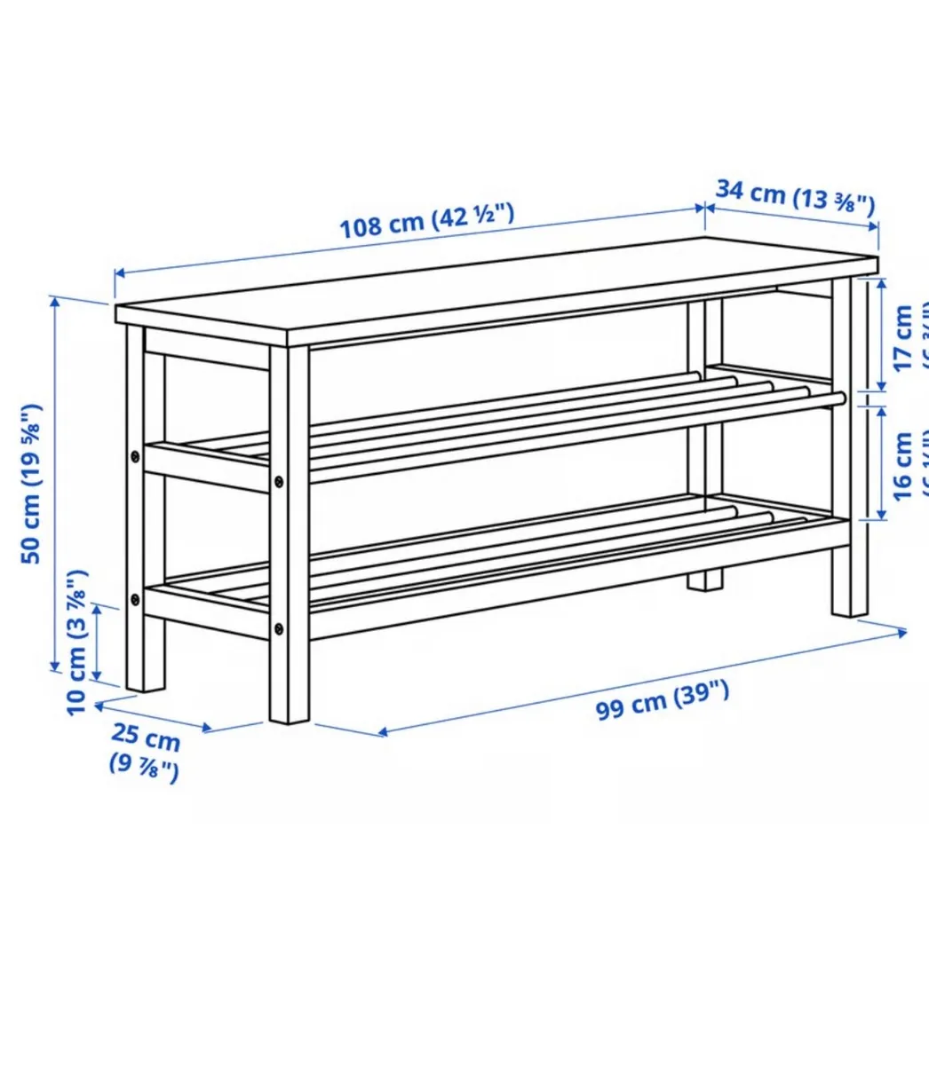 Black bench with shoe storage - Image 3
