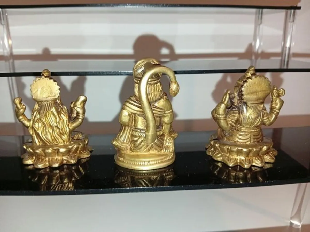 Vintage Brass hindu God Collection Hanuman Lakshmi - Image 2