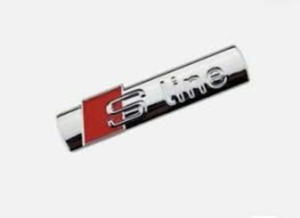 2x Audi S Line Badge Gloss Silver