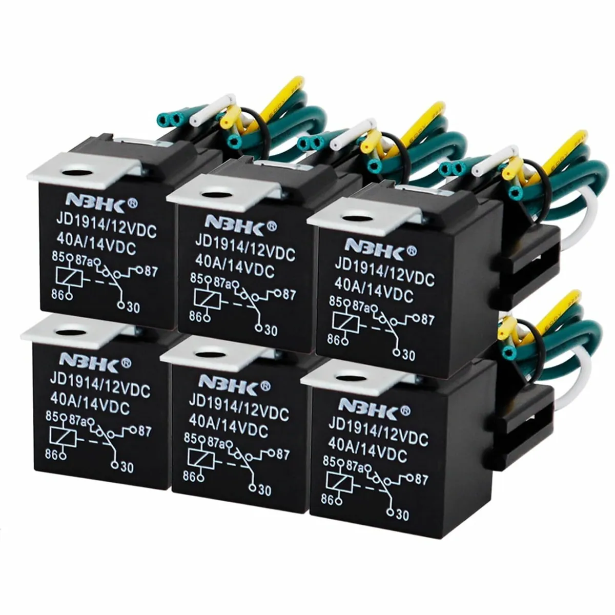 Car Relay Switch Harness, 6PCS 12V 40A Car Relay w
