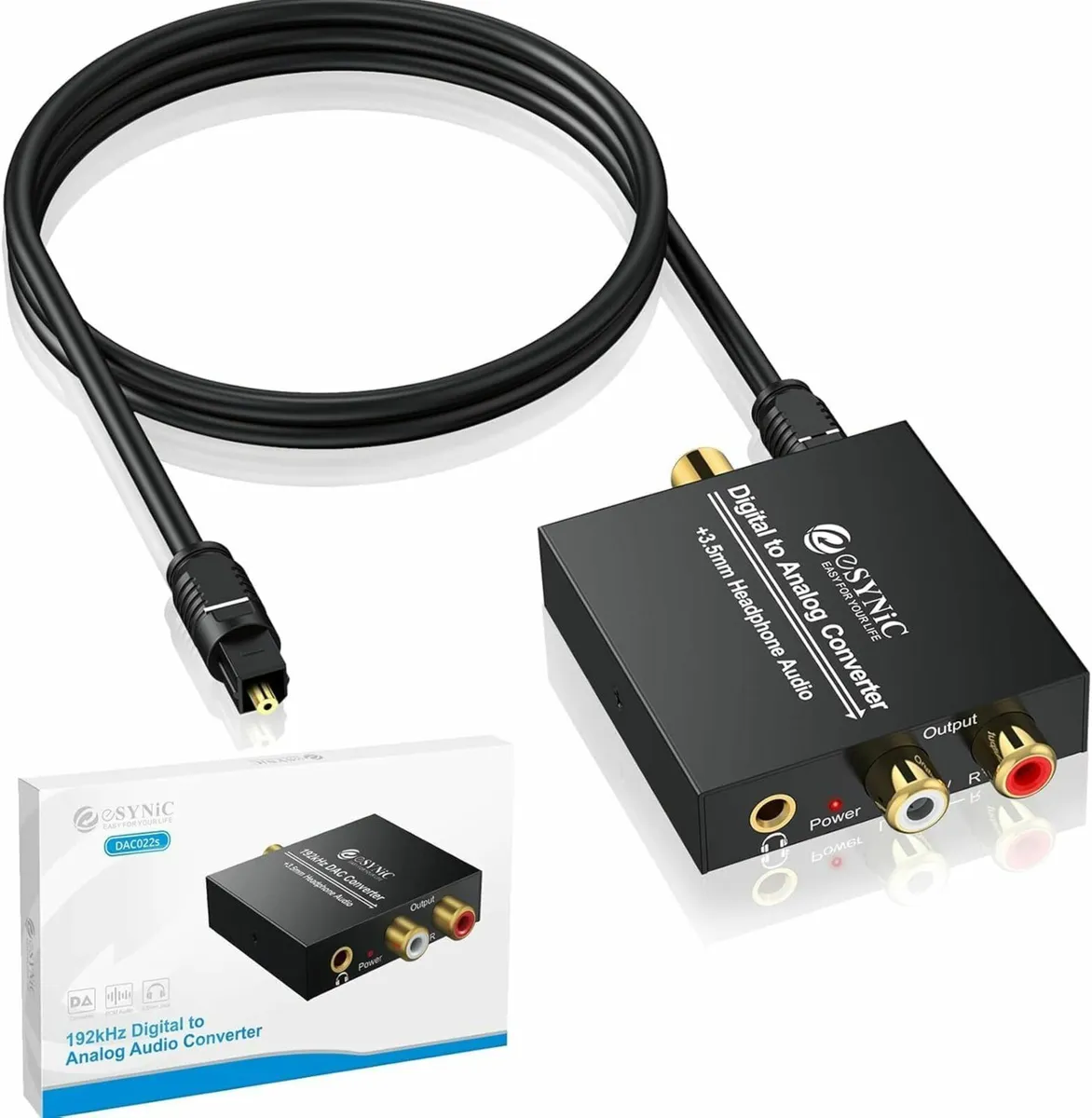 192KHZ Optical to RCA Converter Pure&Clear Sound D