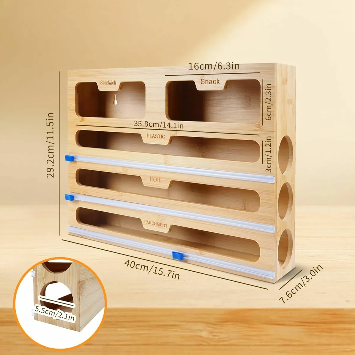 Foil Dispenser with Cutter, 5 in 1 Foil and Cling - Image 1