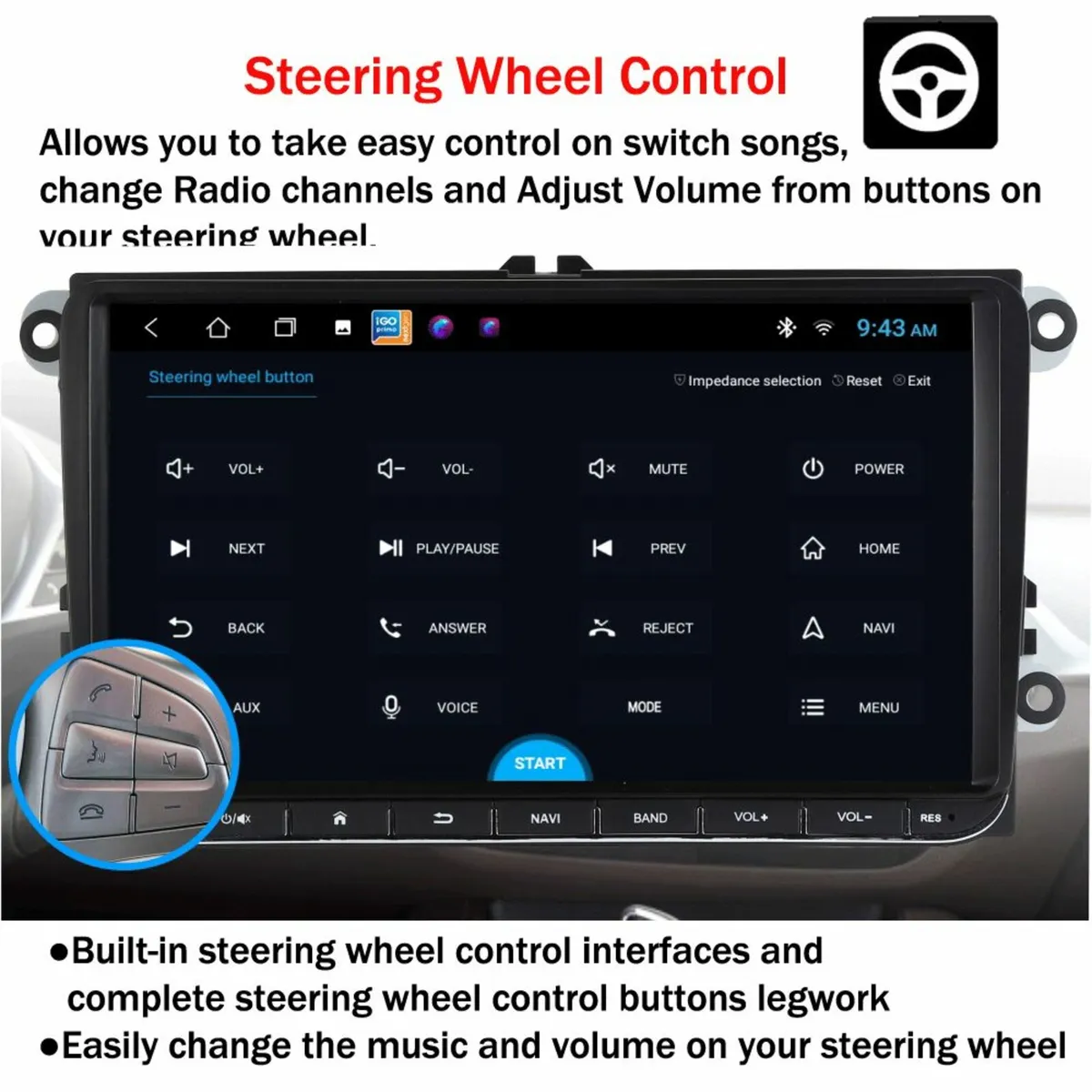 9" Android 12 Car Stereo Carplay GPS Navi Radio - Image 2