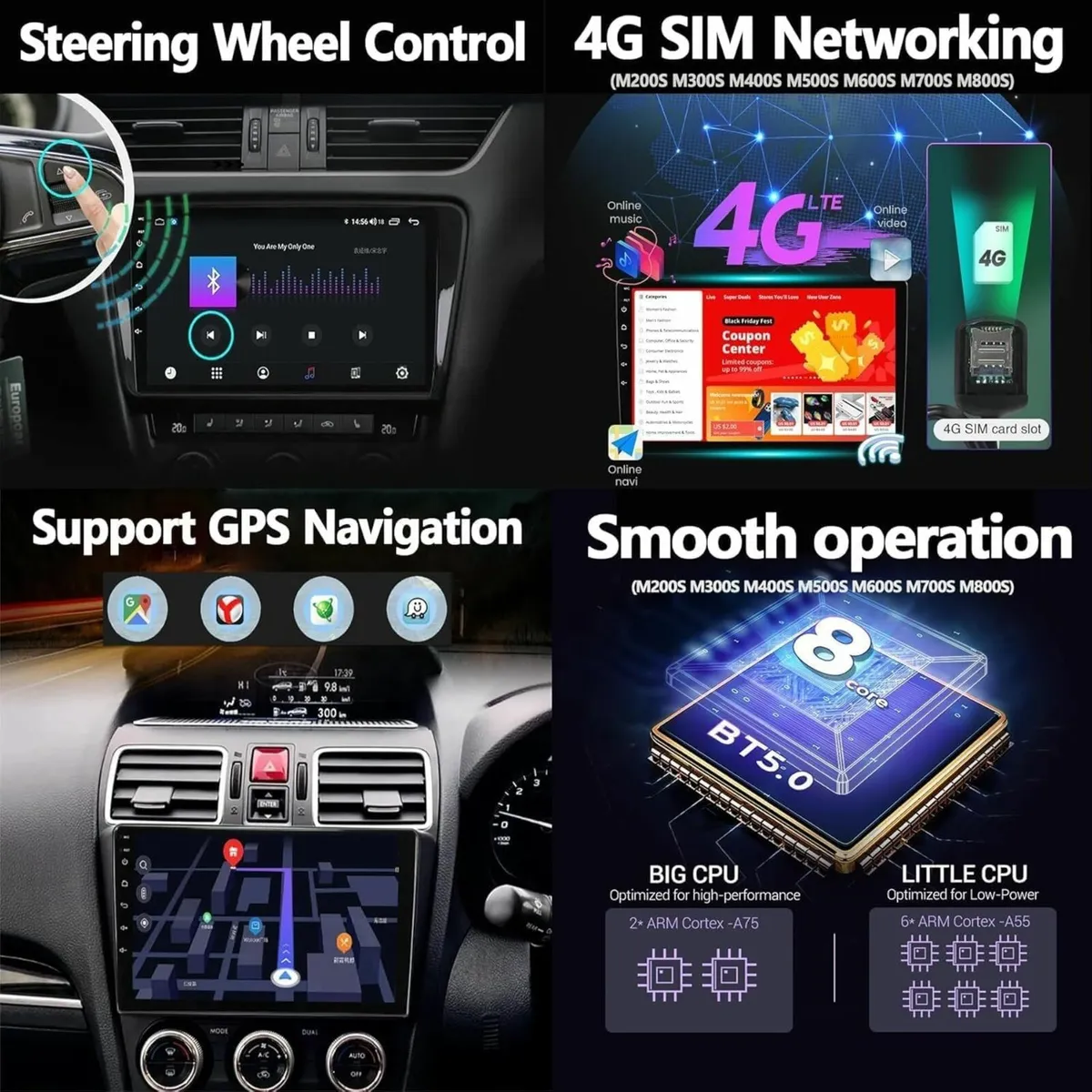 9" Car Android Stereo Radio Touch Screen Bluetooth - Image 4