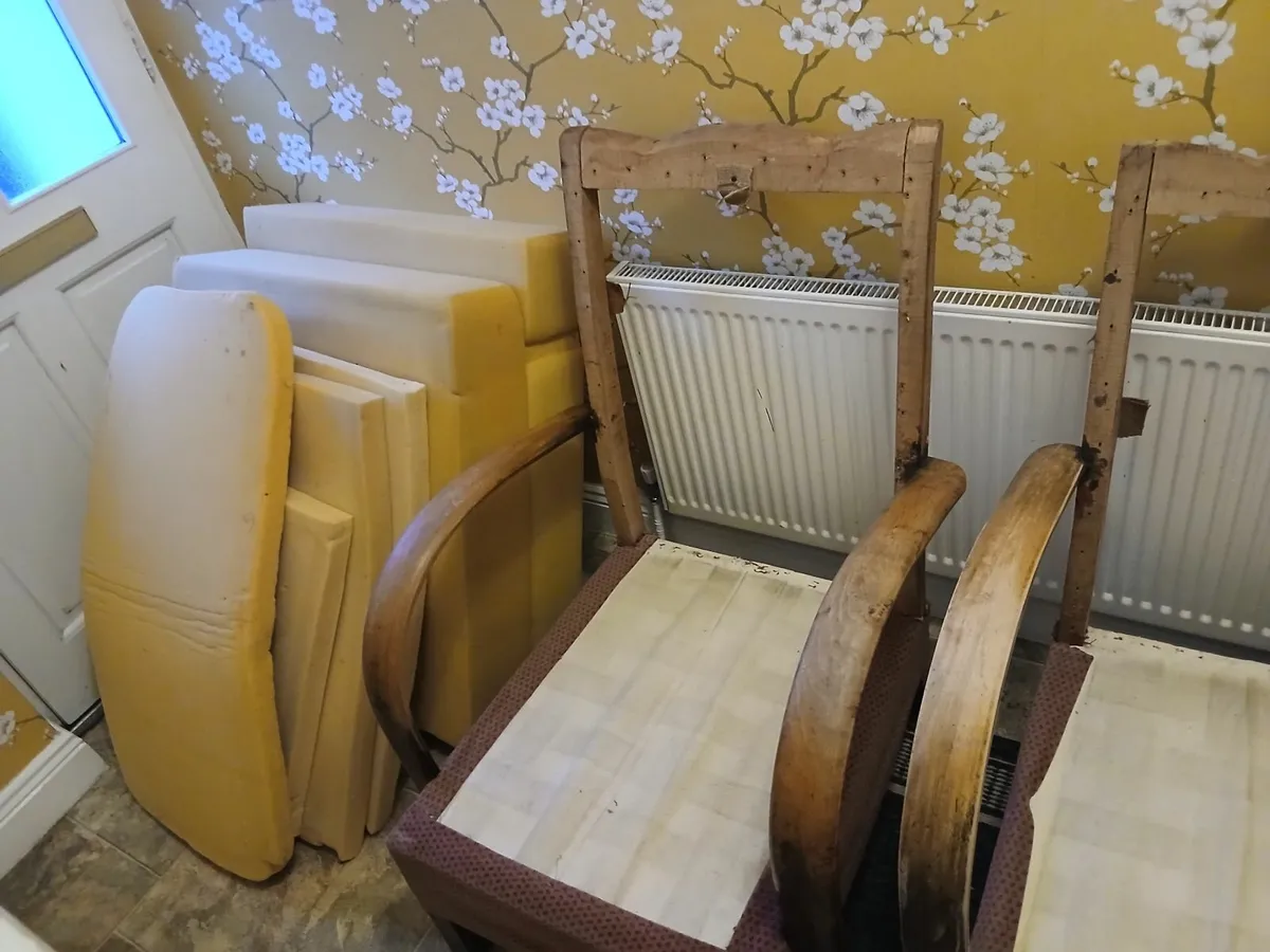 2 Mid Century Bentwood Armchairs for Restoration. - Image 2