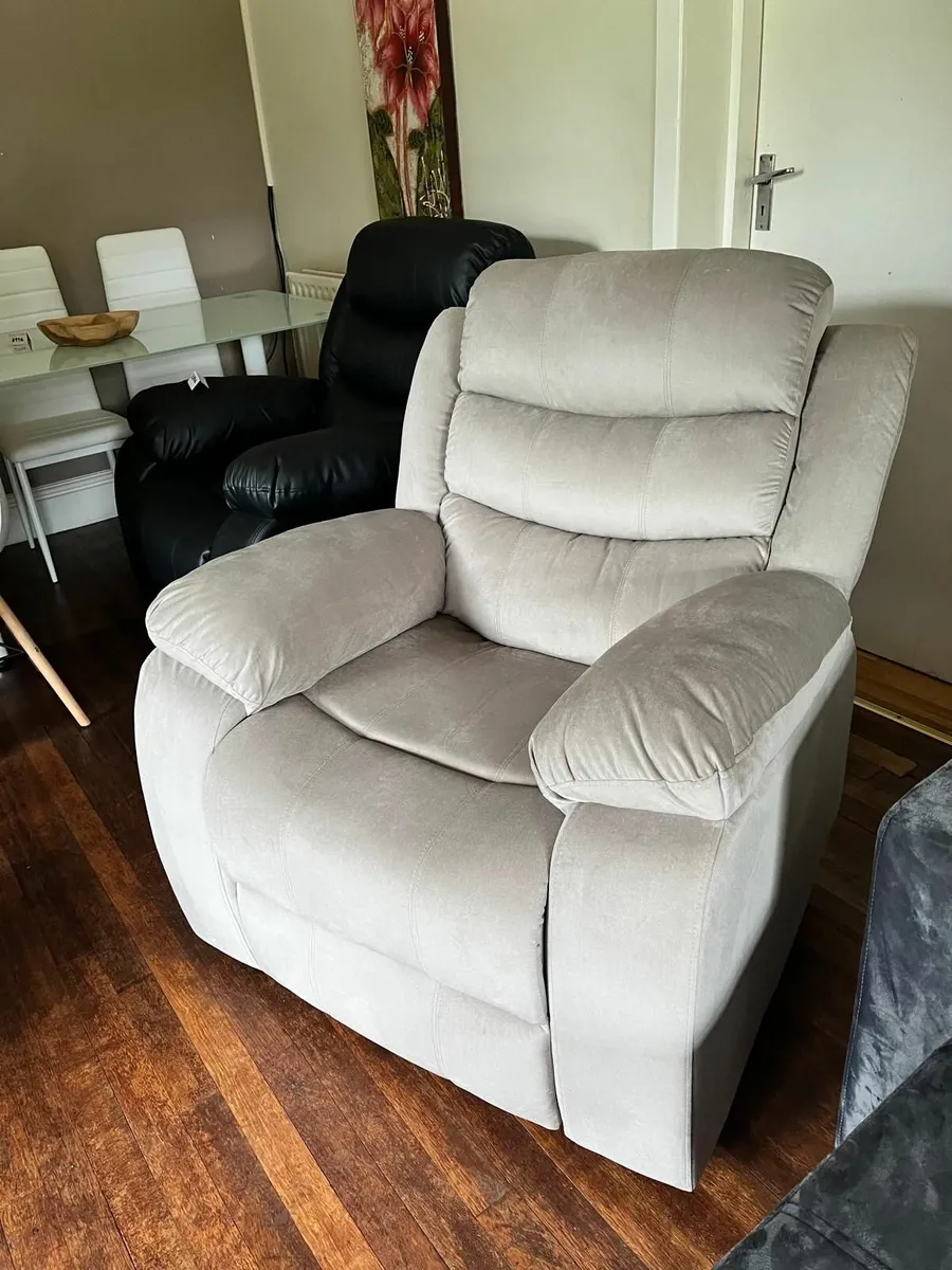 Single Chair Fabric Recliner Sofa Brown - Image 1