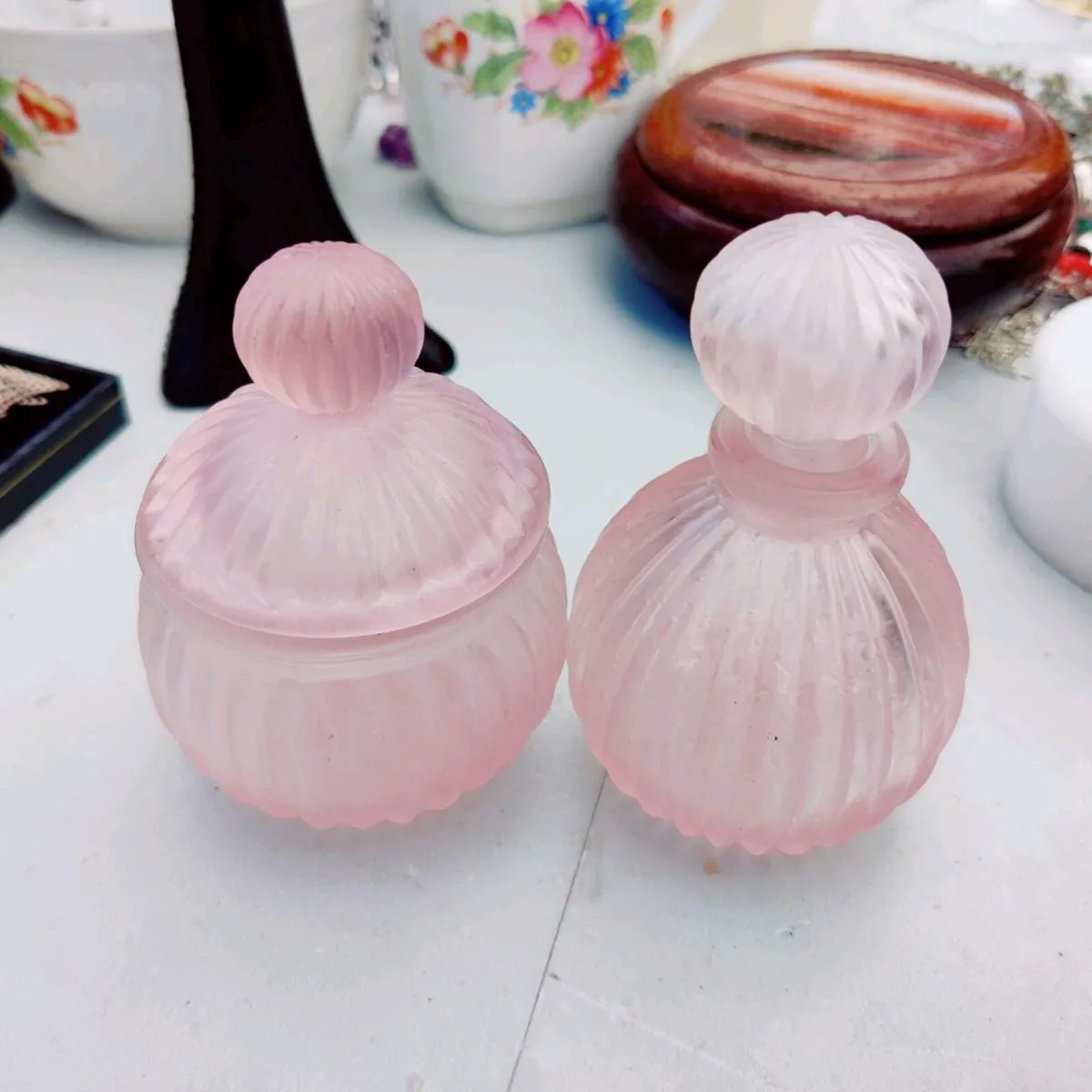 GENUINE GLASS COSMETICS , Cream & Scent Jars ! - Image 1