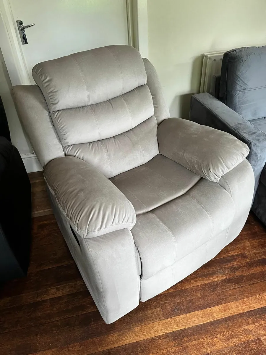 Single Chair Fabric Recliner Sofa Brown - Image 1