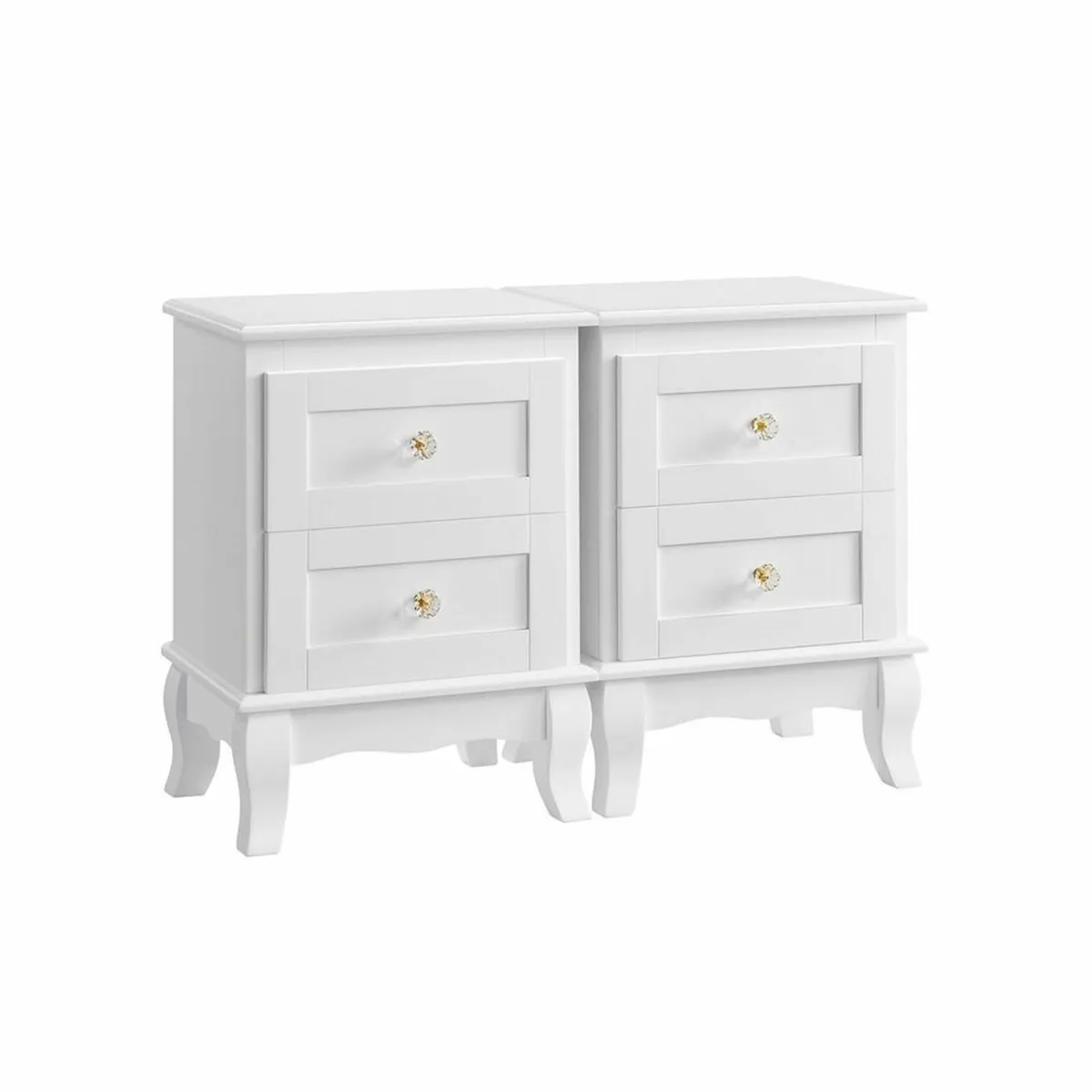 Set Of Two Bedside Lockers White - Image 1