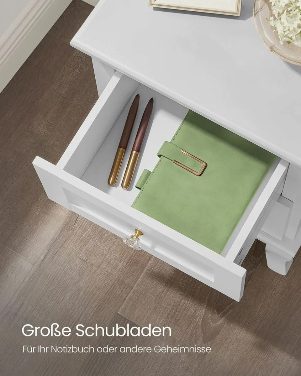 Set Of Two Bedside Lockers White - Image 3