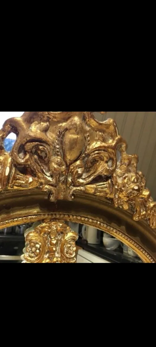 antique victorian gilt gesso mirror 1890s - Image 3