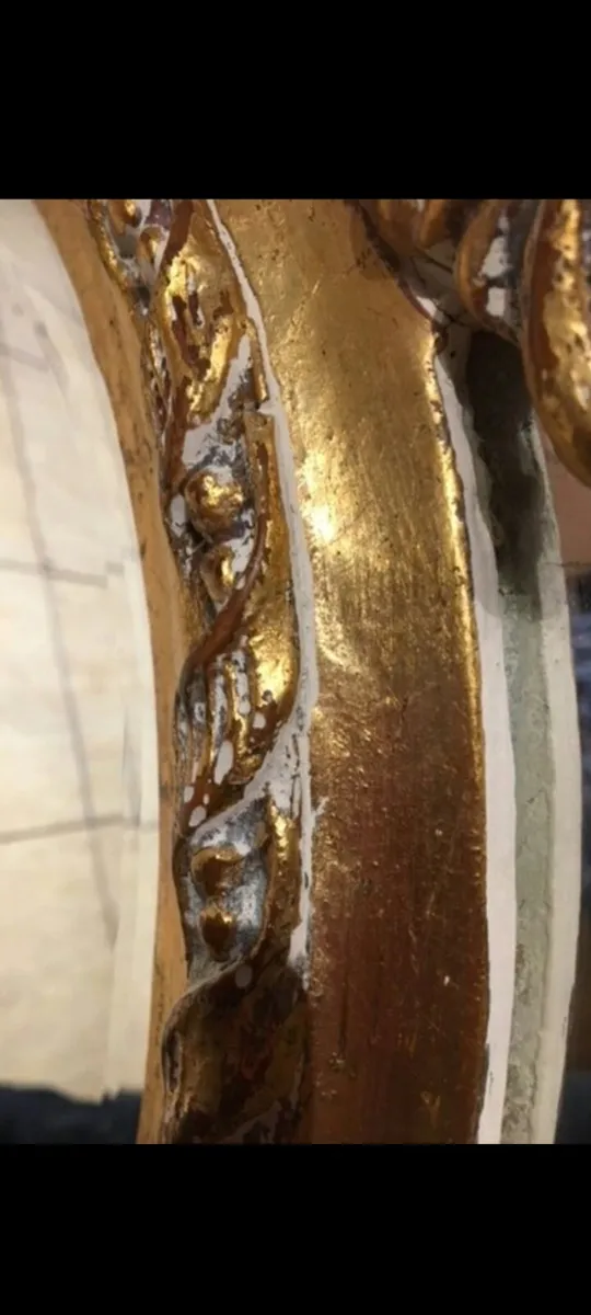 antique victorian gilt gesso mirror 1890s - Image 4