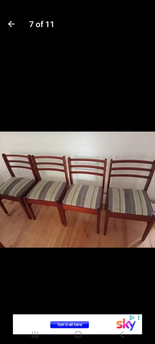 mid century solid teak ladderback chairs - Image 1