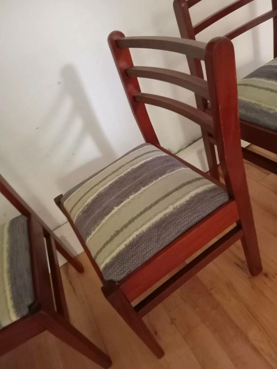 mid century solid teak ladderback chairs - Image 2