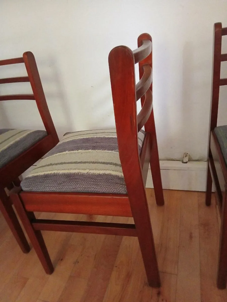 mid century solid teak ladderback chairs - Image 3