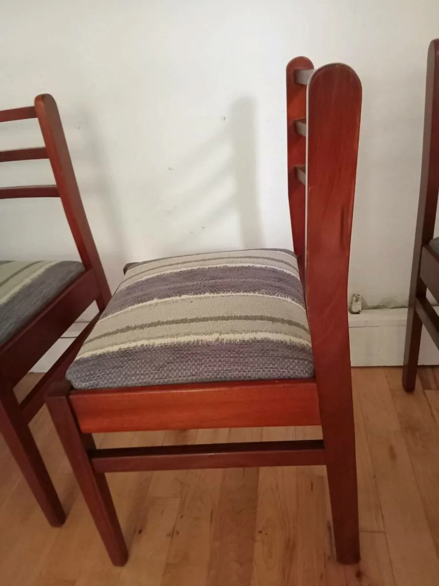 mid century solid teak ladderback chairs - Image 4