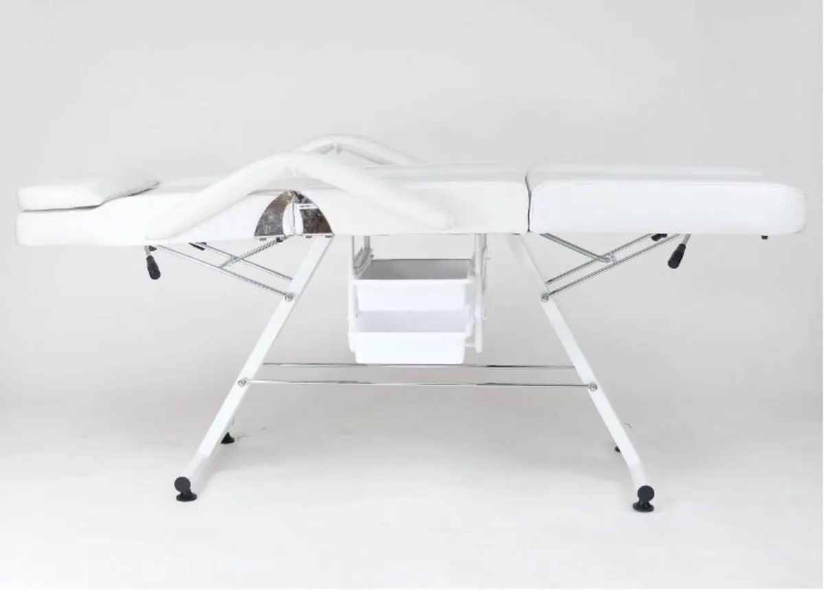 Beauty Bed With Drawers trolley shelf and stool - Image 3