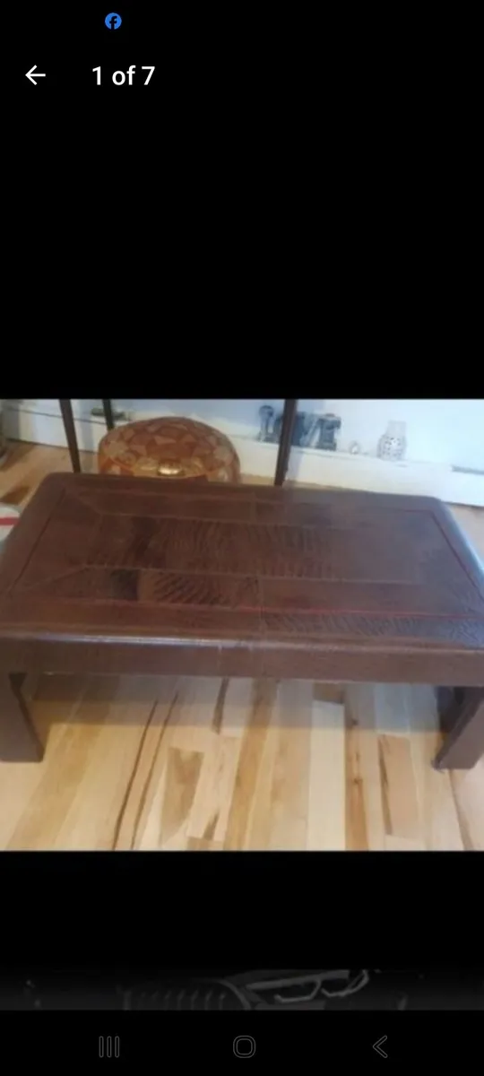 karl springer style crocodile coffee table - Image 1