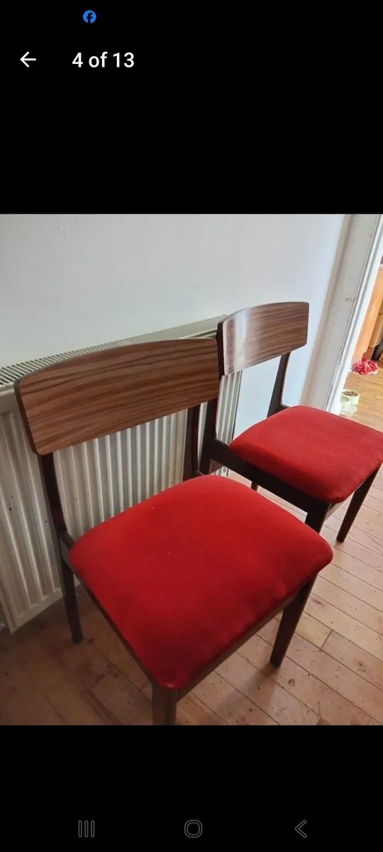 mid century teak dining chairs x4 - Image 2