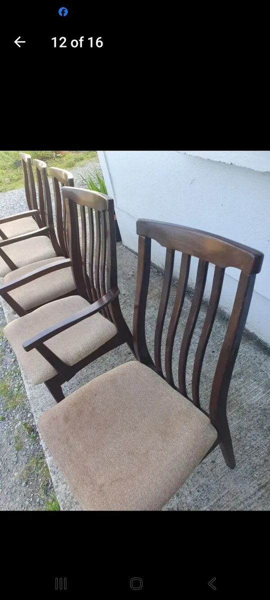 mid century teak dining chairs x5 - Image 4