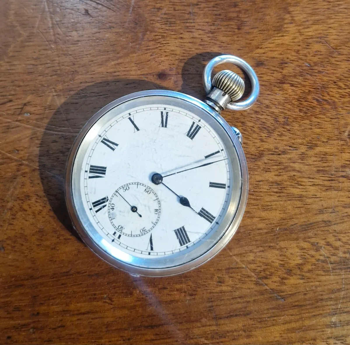 Swiss Sterling Silver Pocket Watch - Image 1