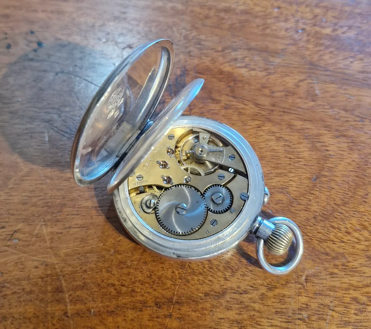 Swiss Sterling Silver Pocket Watch - Image 4