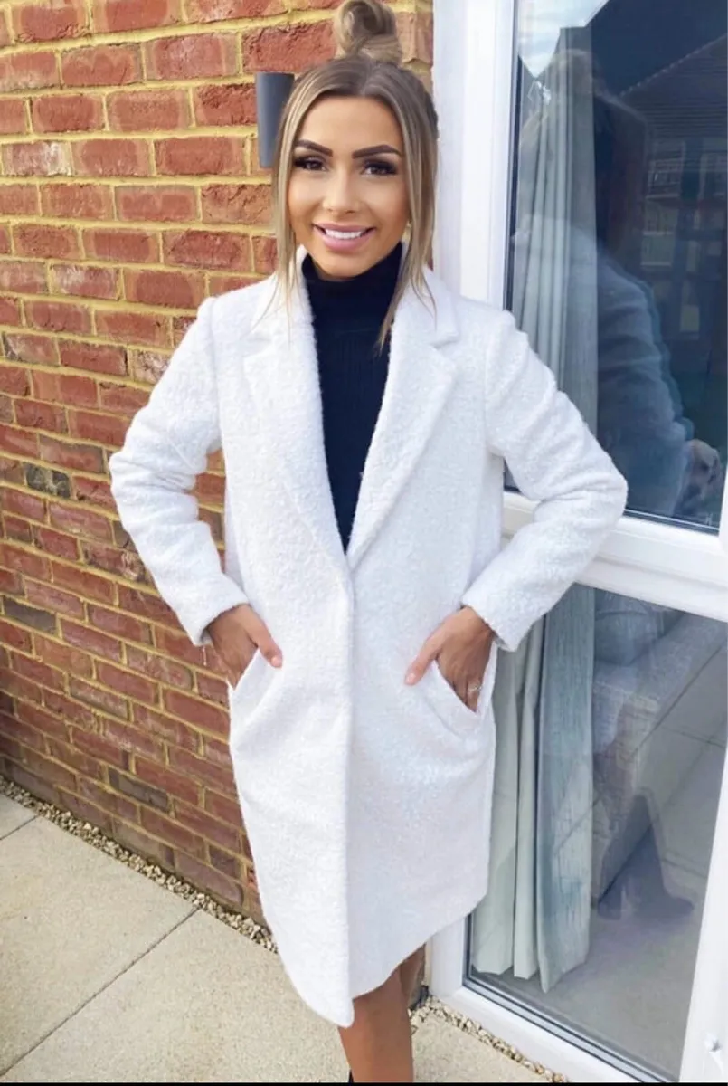 Ax Paris white teddy coat - Image 1