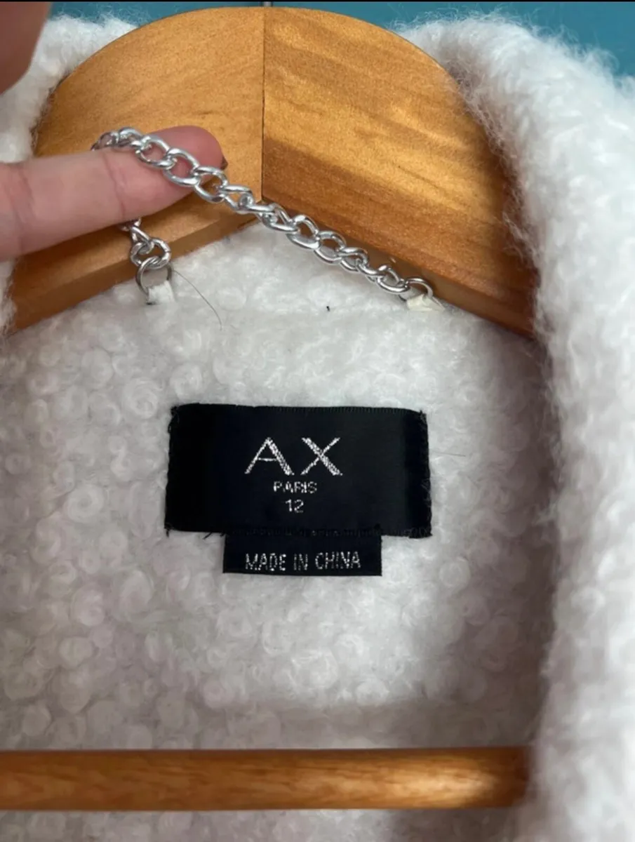 Ax Paris white teddy coat - Image 3