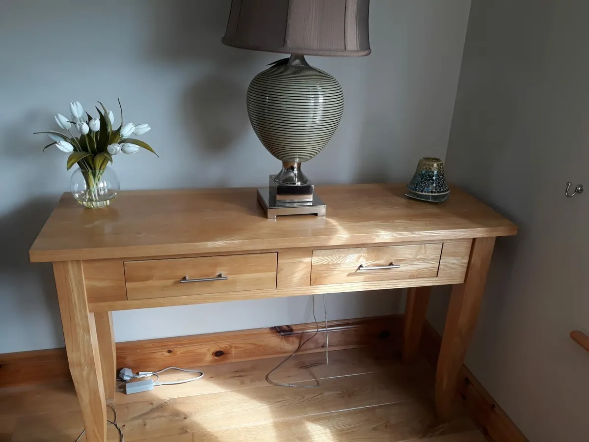 Solid Oak Console Table - Image 2
