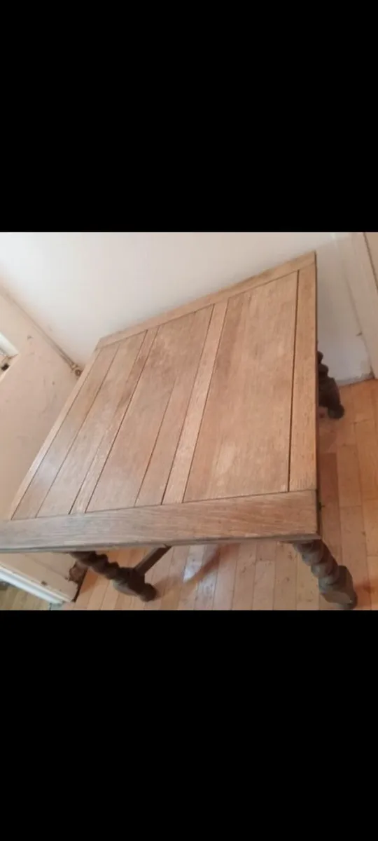 irish antique oakdrawleaf table barley twist legs - Image 2