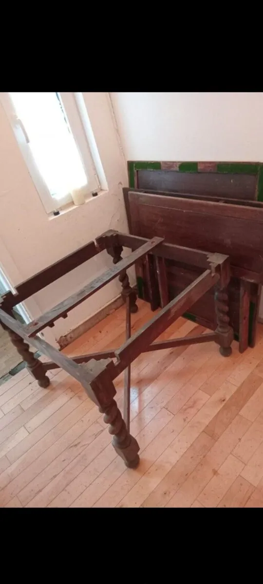 irish antique oakdrawleaf table barley twist legs - Image 4