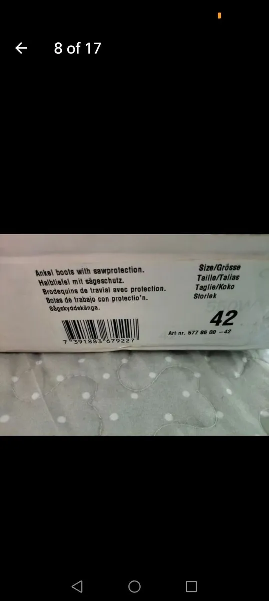 Chainsaw Safety Boots Class 1 size 8 - Image 3