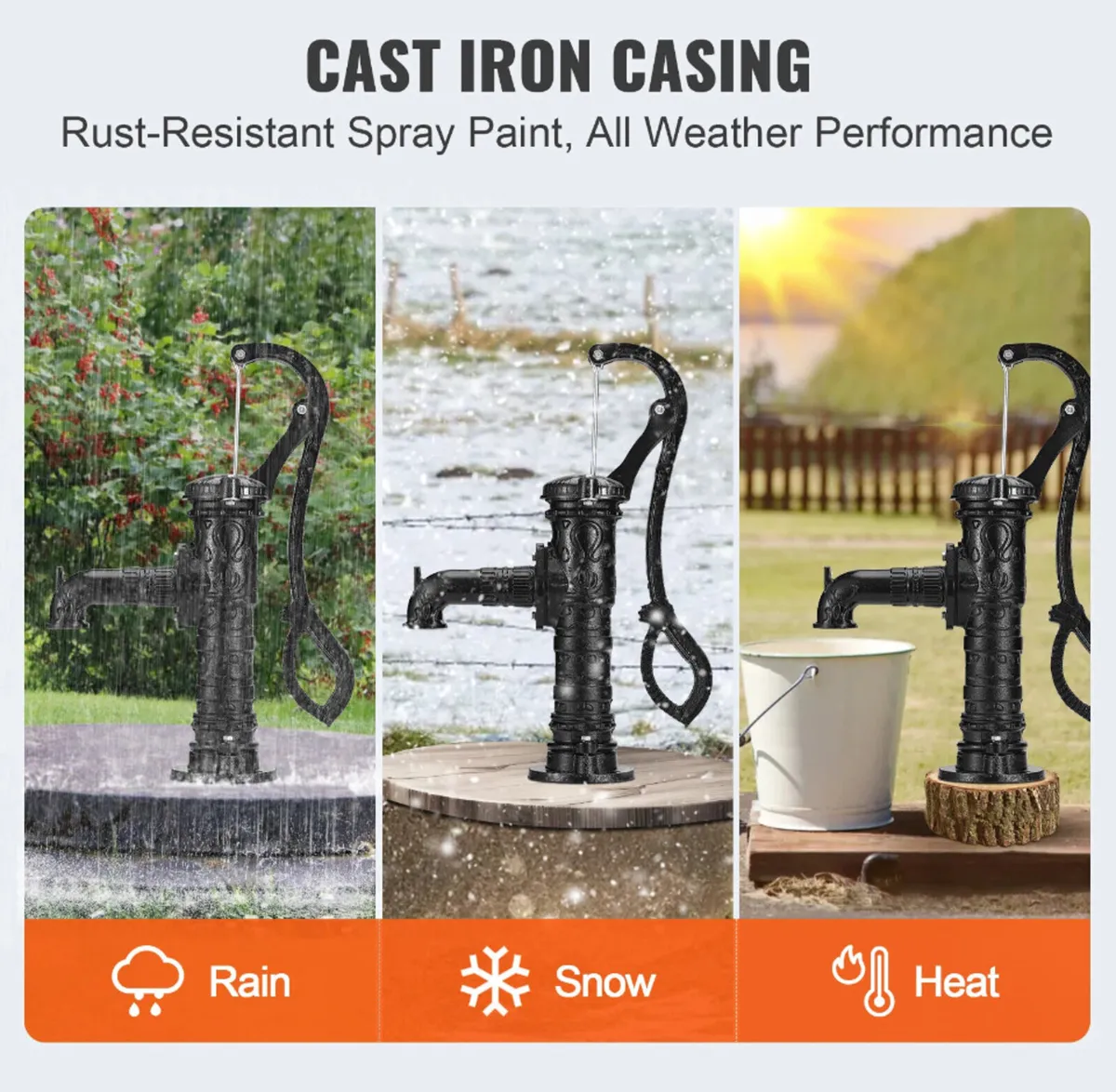 NEW Garden / Farm Hand Water Pump Cast Iron - Image 4