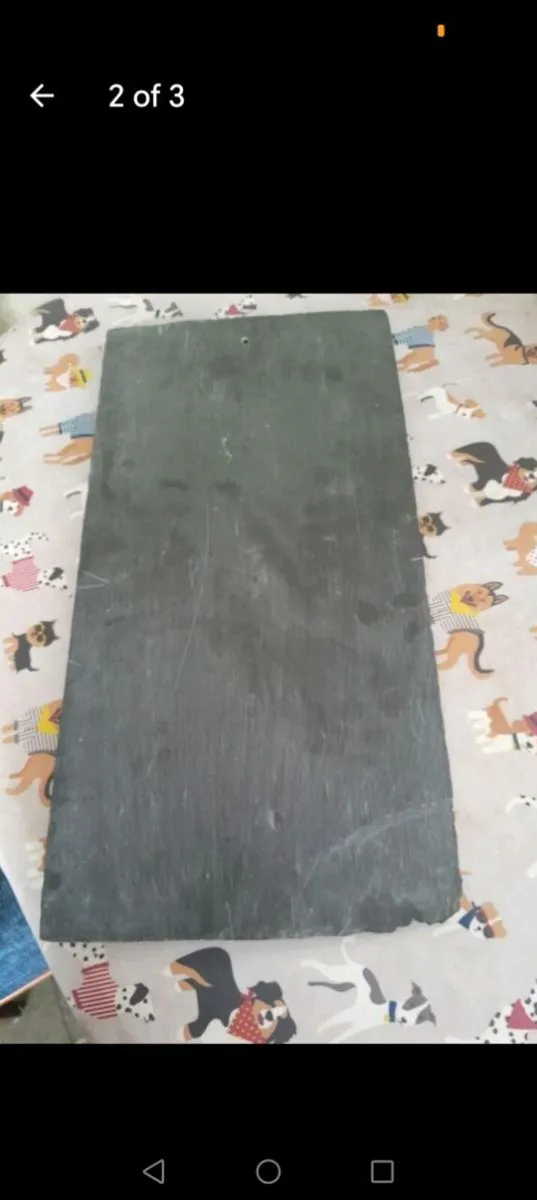 slate mirror with lead and stain glass - Image 2