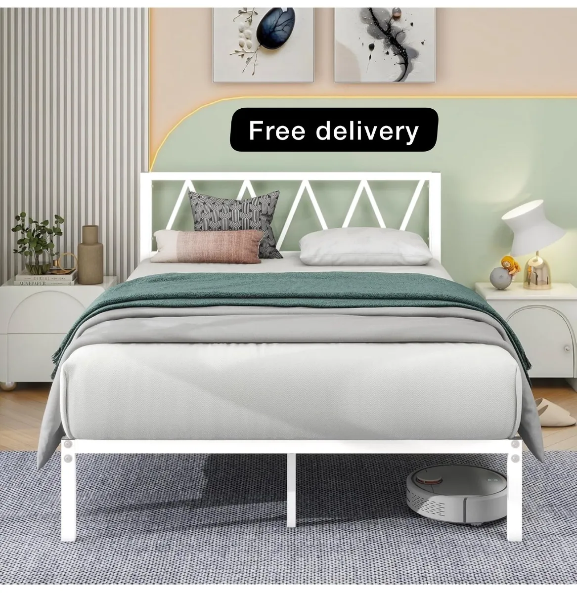 Double Bed Frame with Storage - Image 1