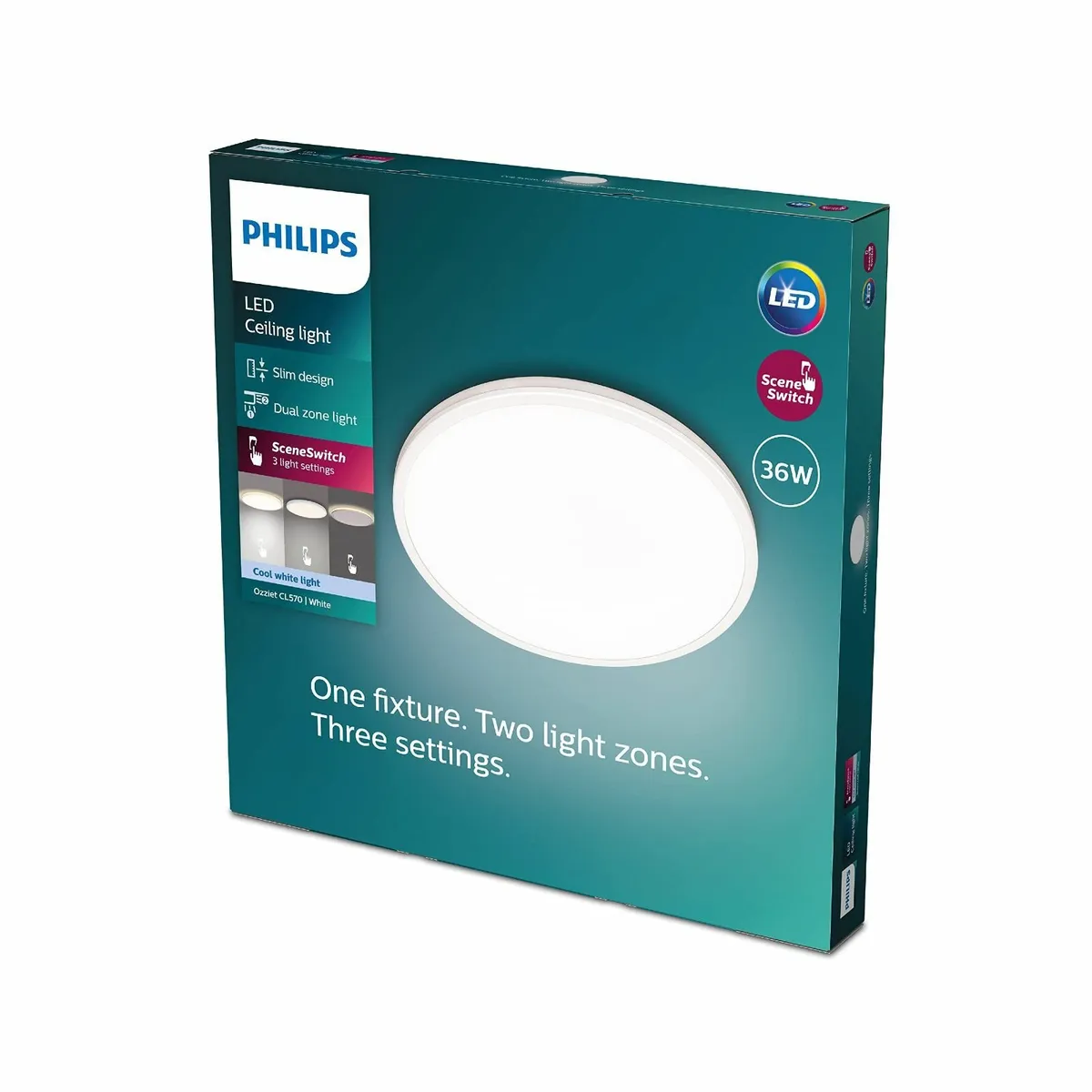 LED Superslim Linear Ceiling Light 36W 4000K Cool - Image 2