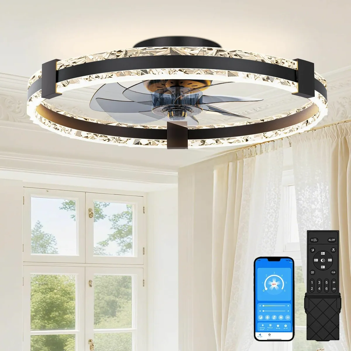 Ceiling Fans with Lights and Remote 50cm LED Fan - Image 1